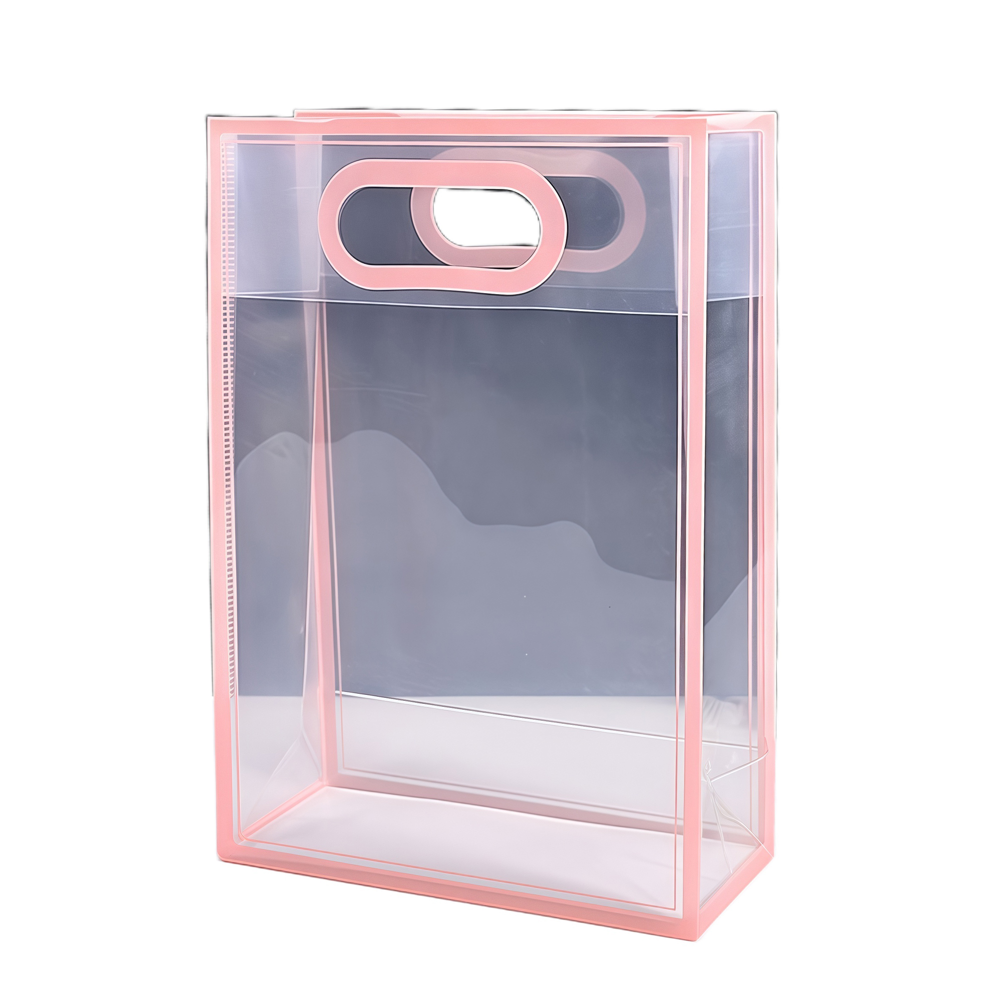 Pink Gift Bag Cosmetic Bag Wedding Favor Bag Handy Plastic Tote Durable Reusable Waterproof 3