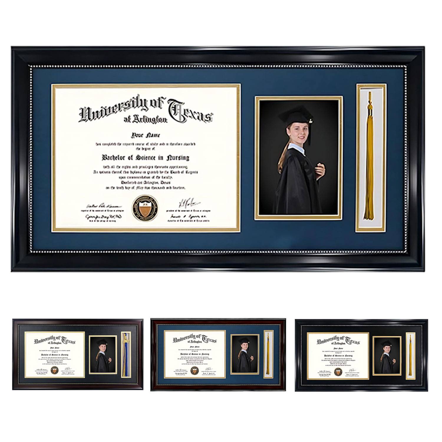 Wooden Frame with Tassel Stand for Certificates & Photos 4