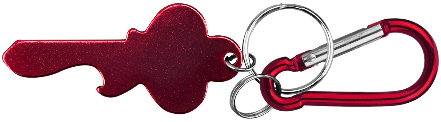 Key shape bottle opener with key ring and carabiner 3
