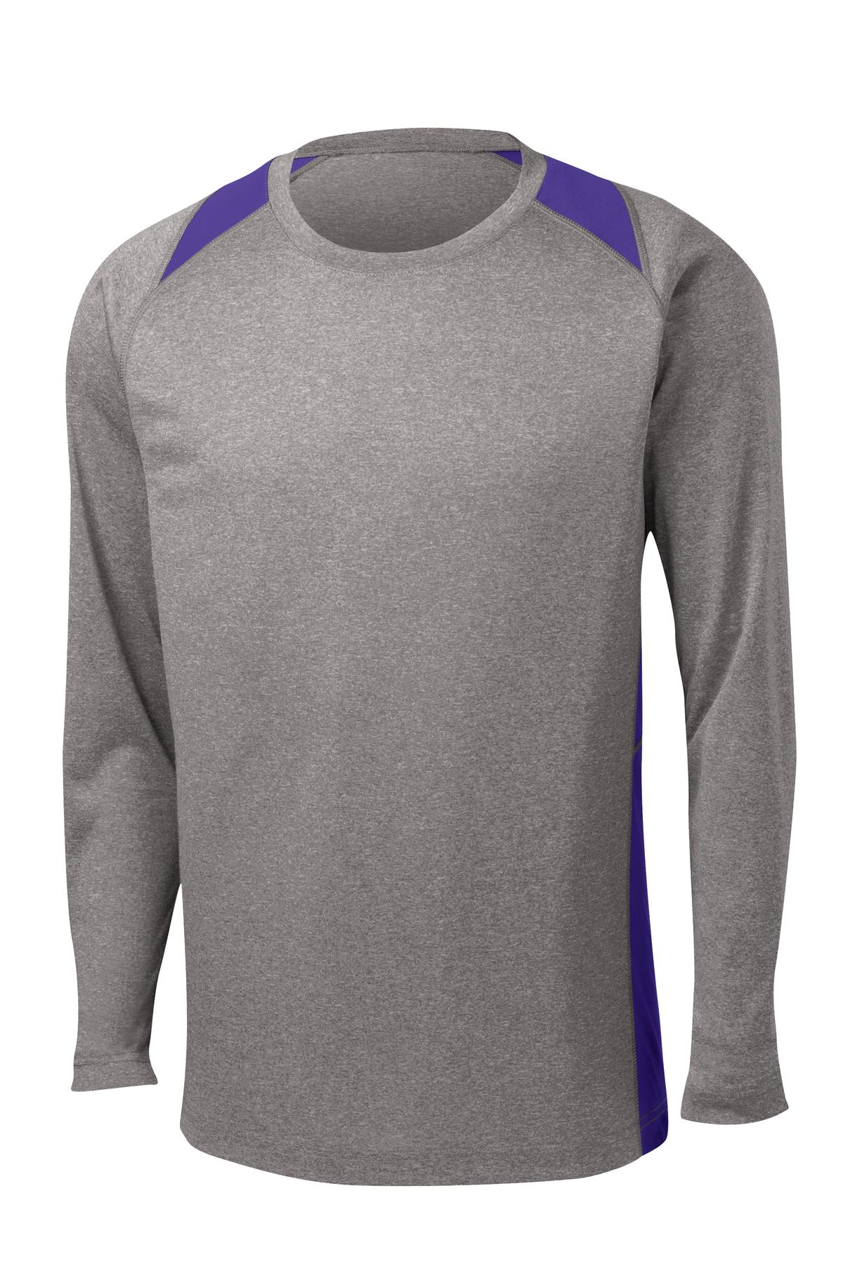 Sport-Tek Long Sleeve Heather Colorblock Contender Tee. ST361LS 43