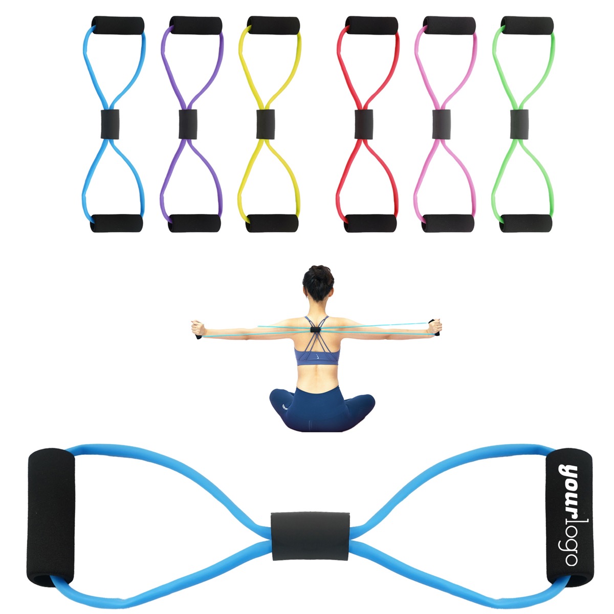 Exercise Chest Expander Figure 8 Resistance Fitness Band 5