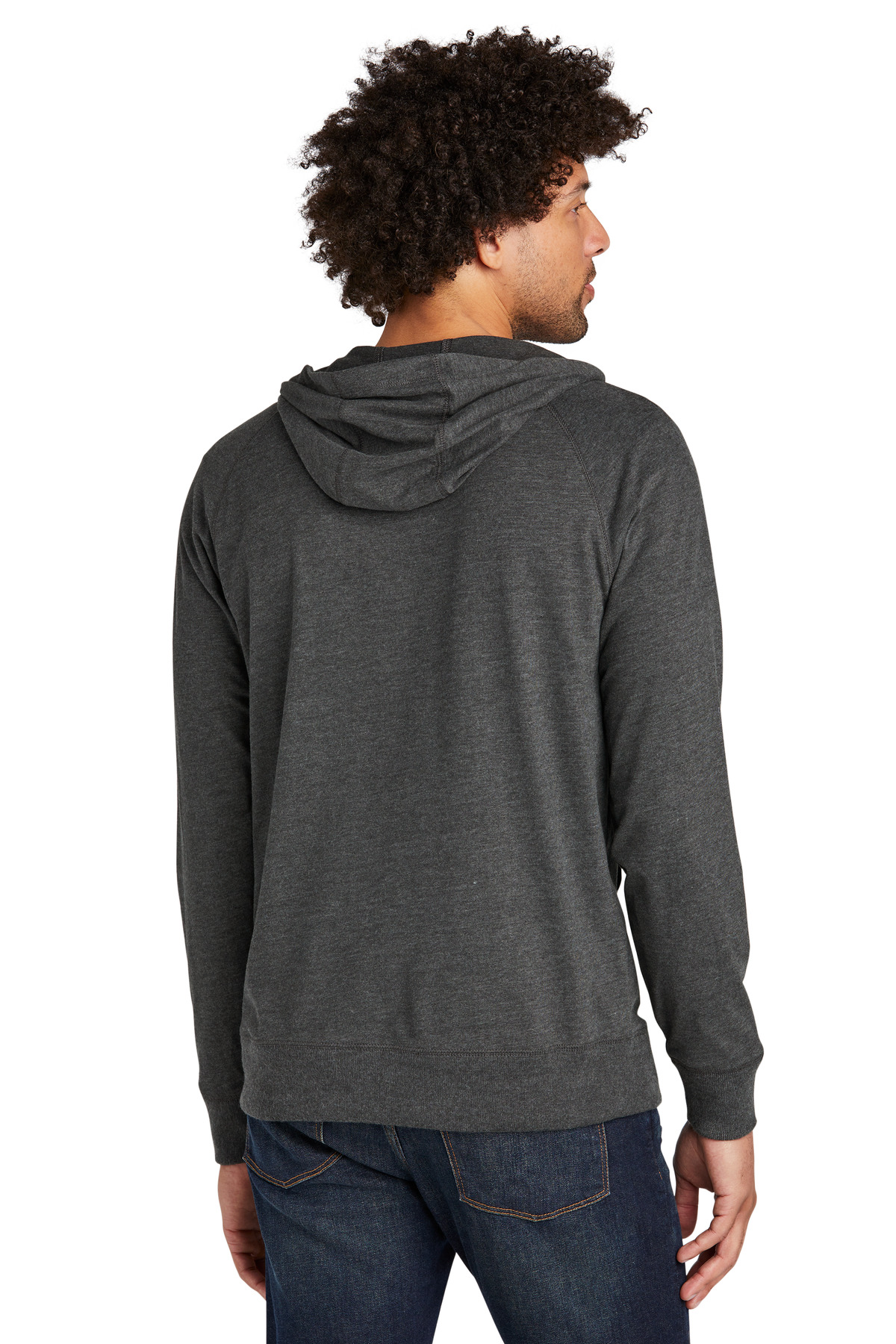 Sueded Cotton Blend Full-Zip Hoodie