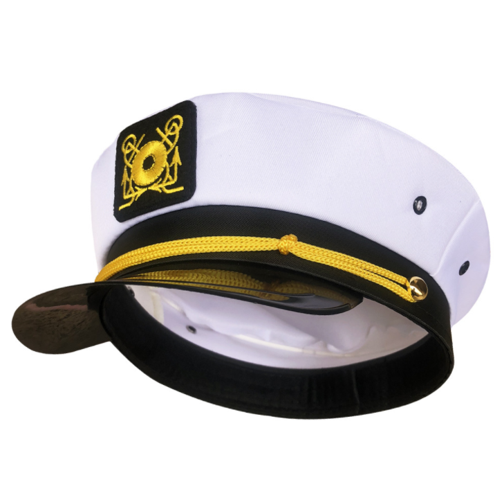 White Adjustable Embroidered Navy Hat 3