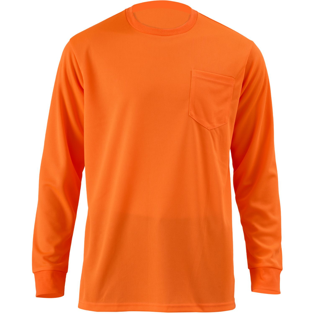 Non-ANSI Safety Long Sleeve Tee Shirt w/ Pocket