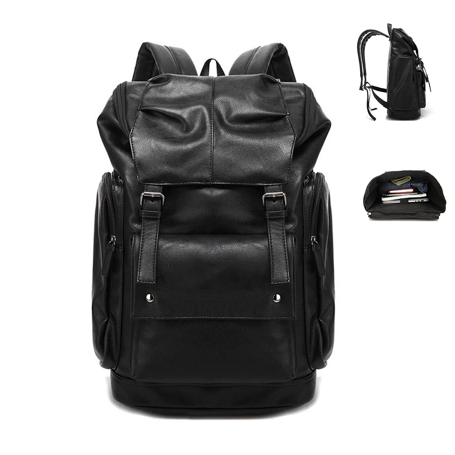 PU Leather Casual 15.6inch Laptop Backpack 3