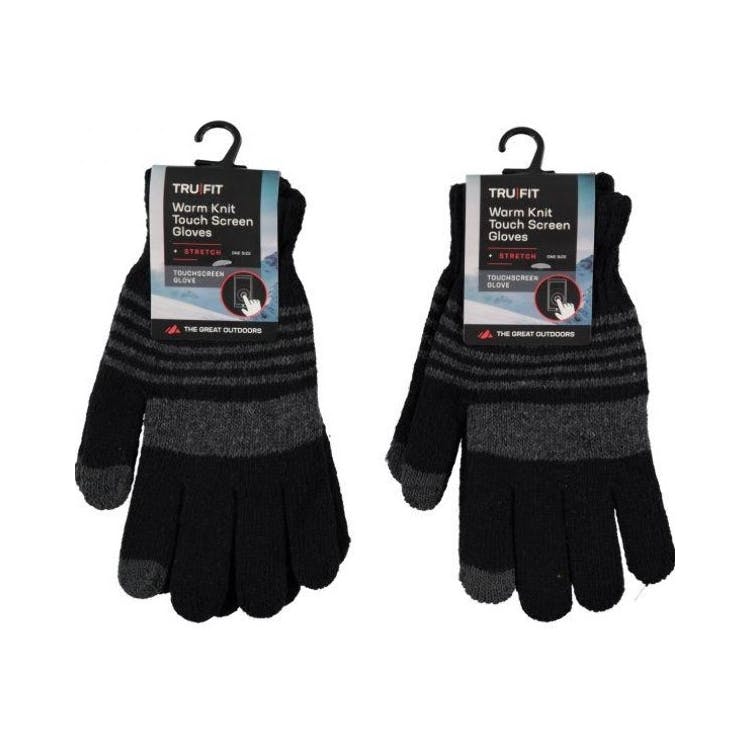 Men's Touch Screen Gloves - Black/Gray 2