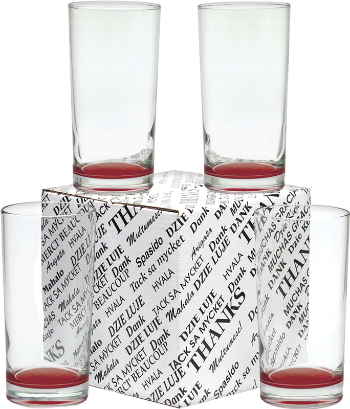 12 oz. Deluxe Beverage Thank You Set - Deep Etched 13