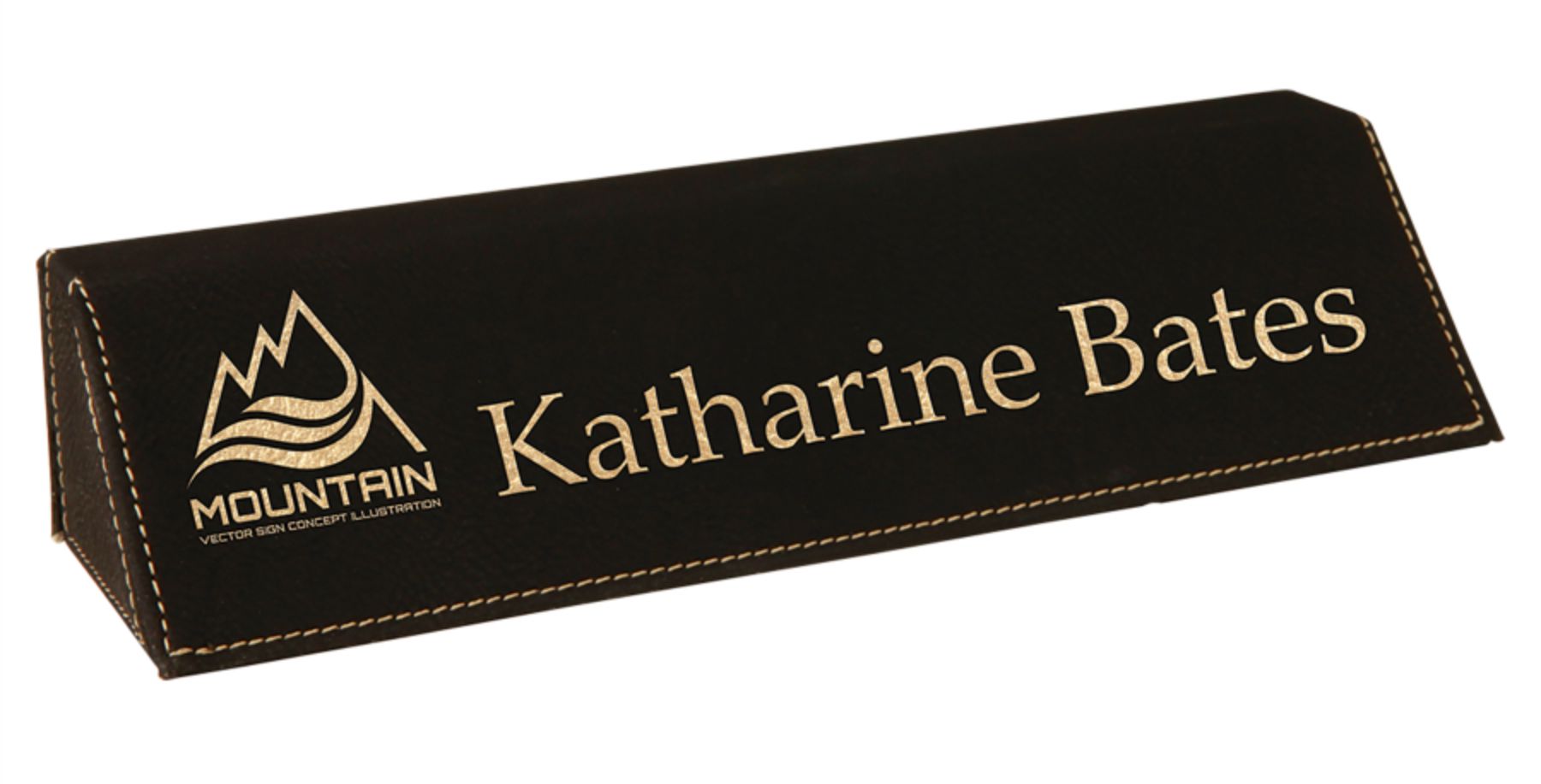 8" Custom Laser Engraved Leatherette Desk Wedge 1