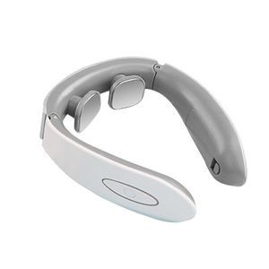 White Electric Pulse Neck Massager With Magnetic Electrode Pads 7