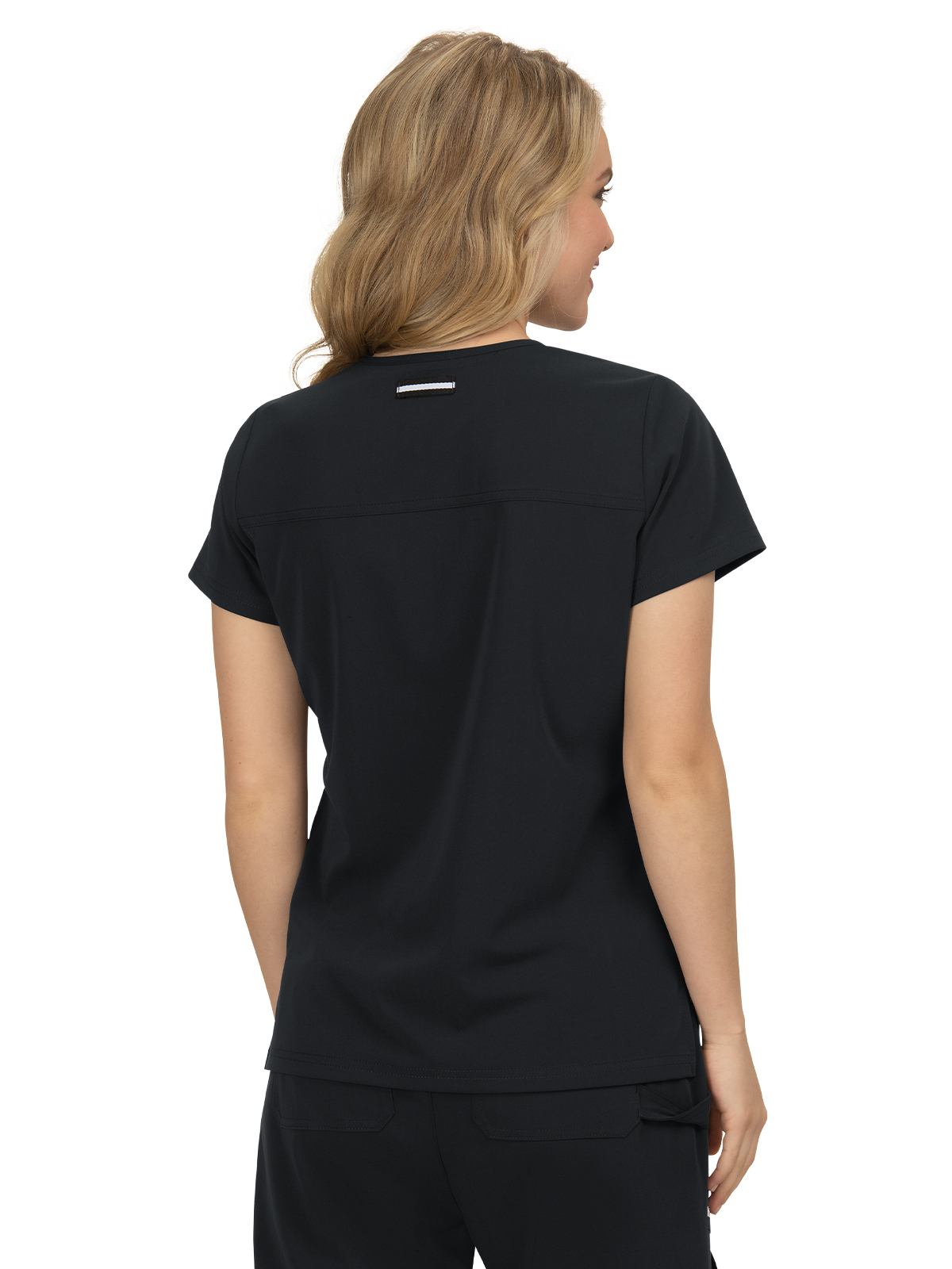 koi - Next Gen - Women's Three-Pocket Wide V-Neck Stretch Hustle and Heart Top 35