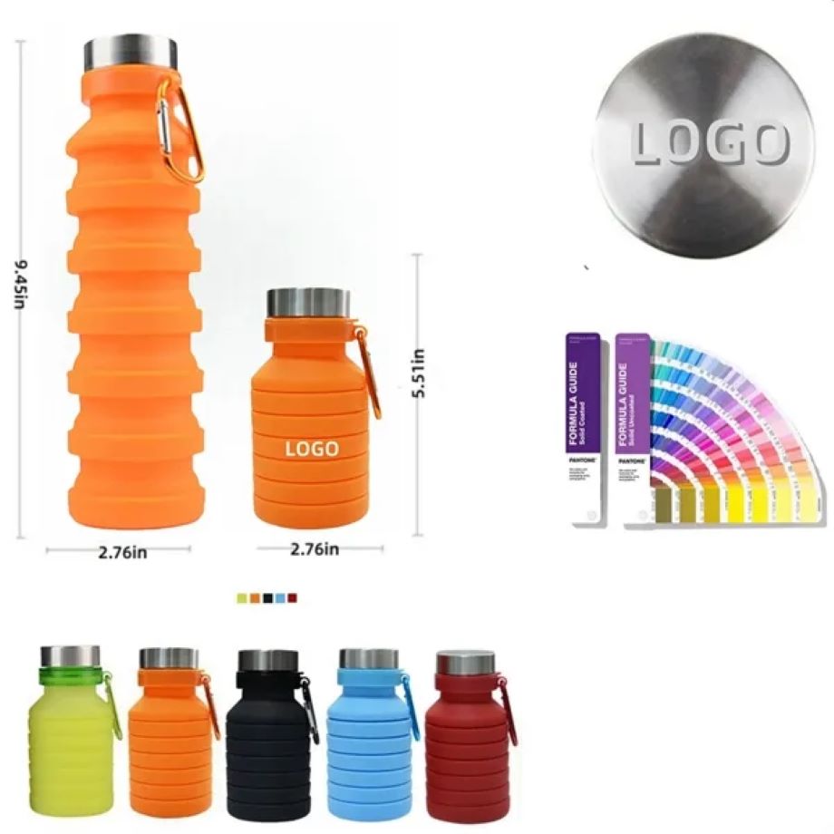 19 oz Silicone Collapsible Water Bottle 2