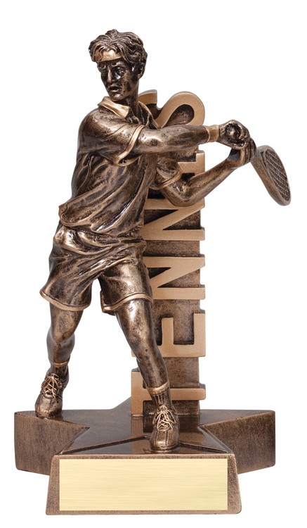 6 1/2" Tall Tennis Male Billboard Resin Award 2