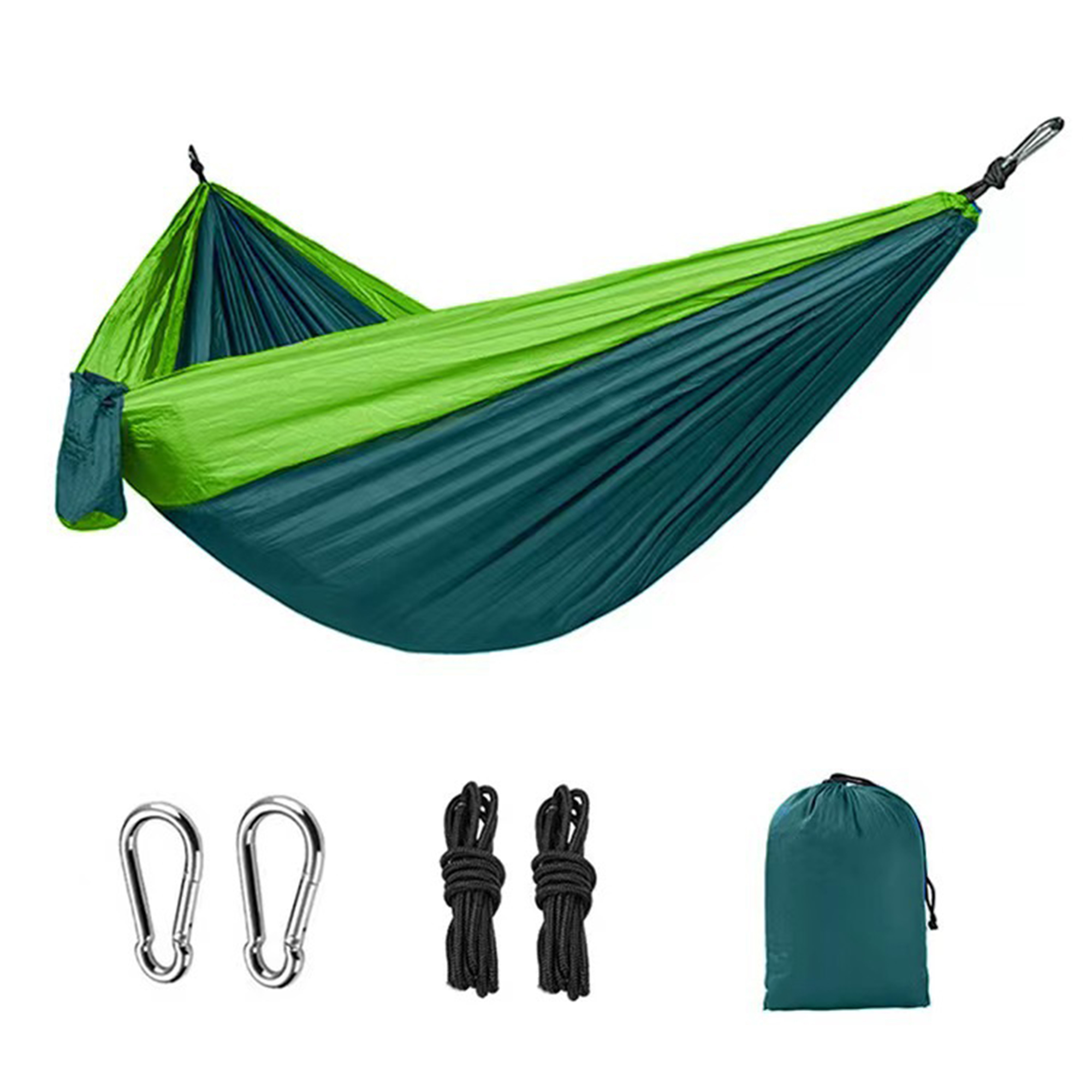 210T Nylon Portable Camping Hammock 106" Length x 55" Width 6
