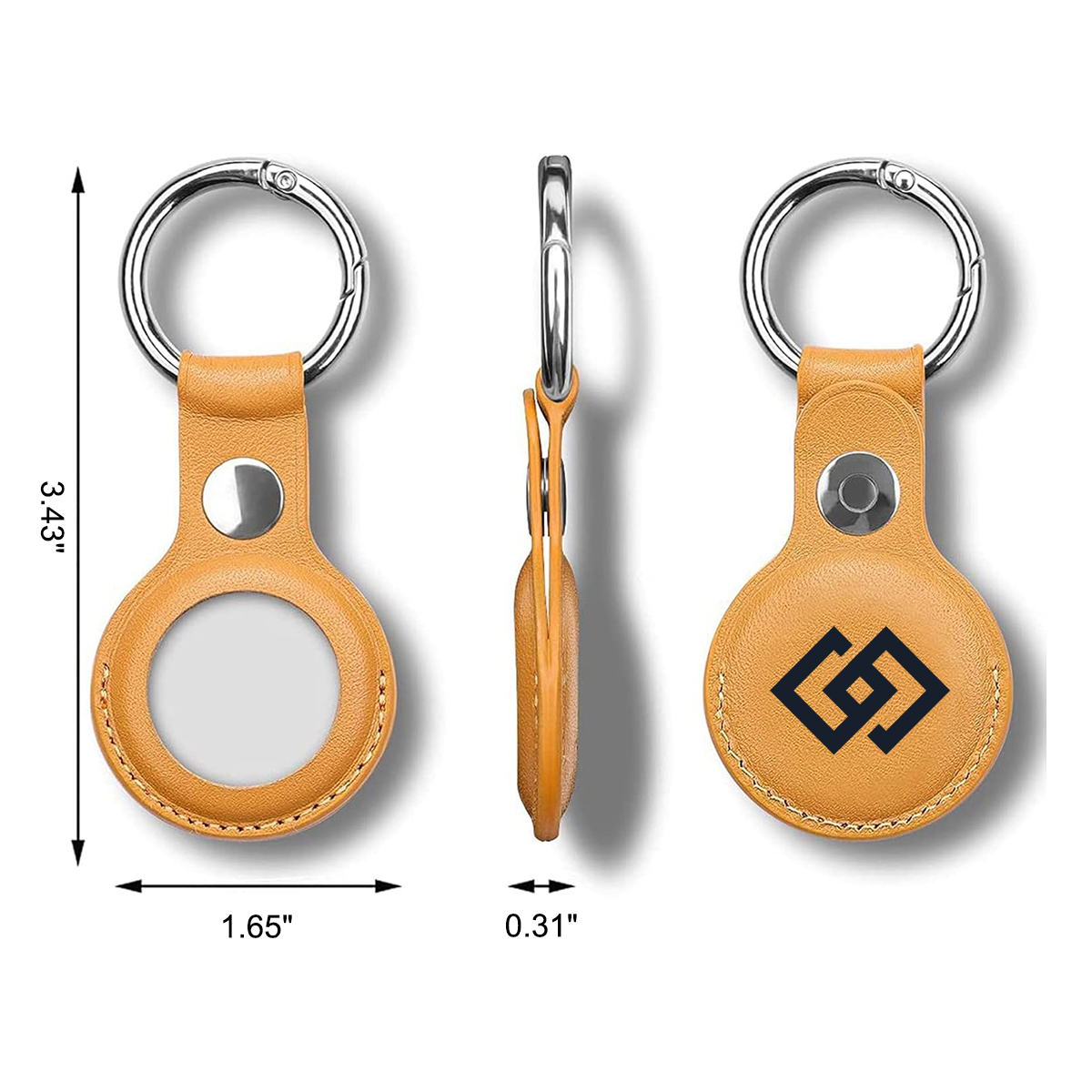 Economical PU Leather AirTag Holder with Key Ring 17