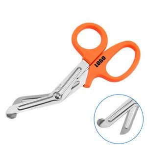 Ergonomic Emergency Medical Scissors Curved Stainless Steel Serrated Blades 10