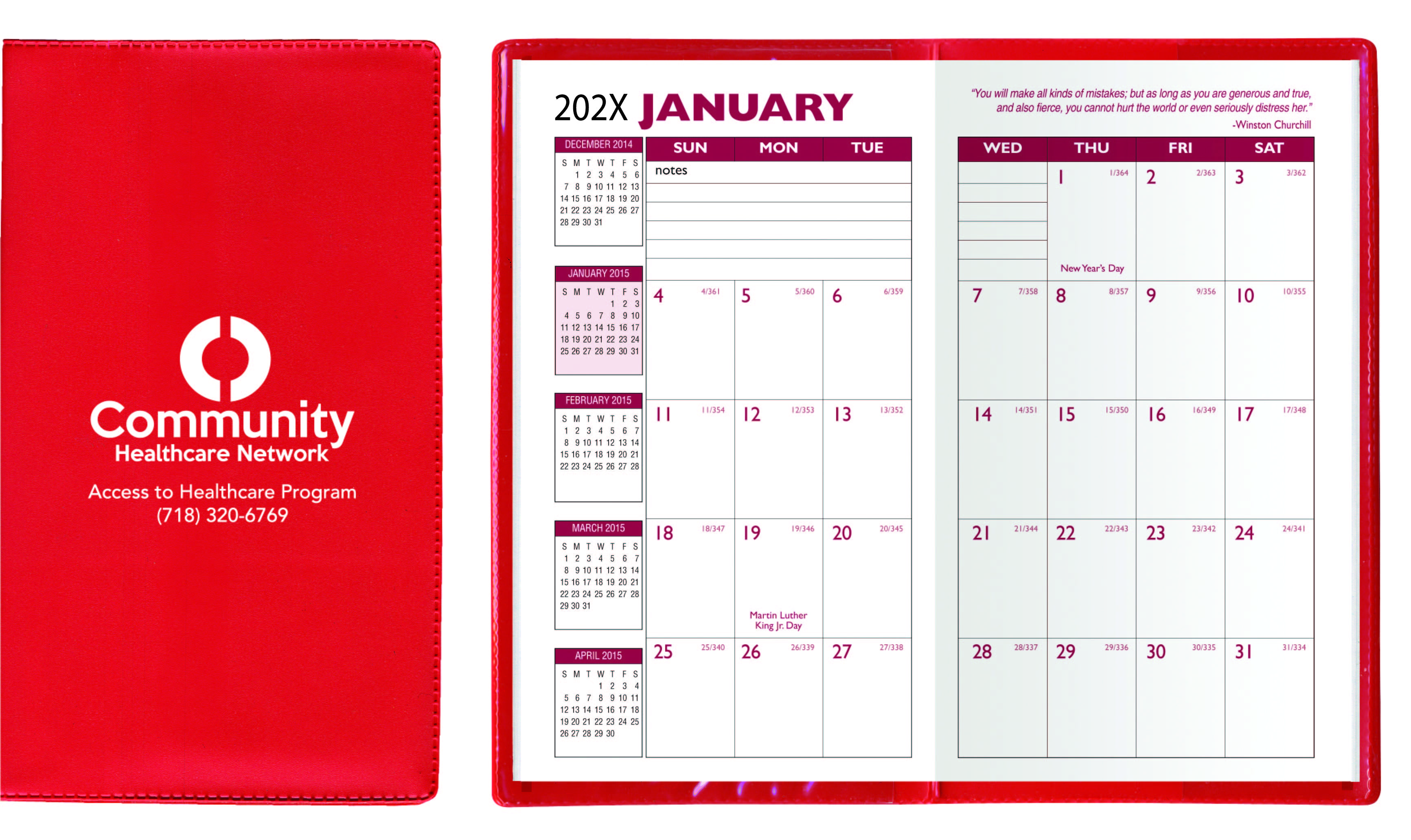 Standard Vinyl Monthly Pocket Planner 1