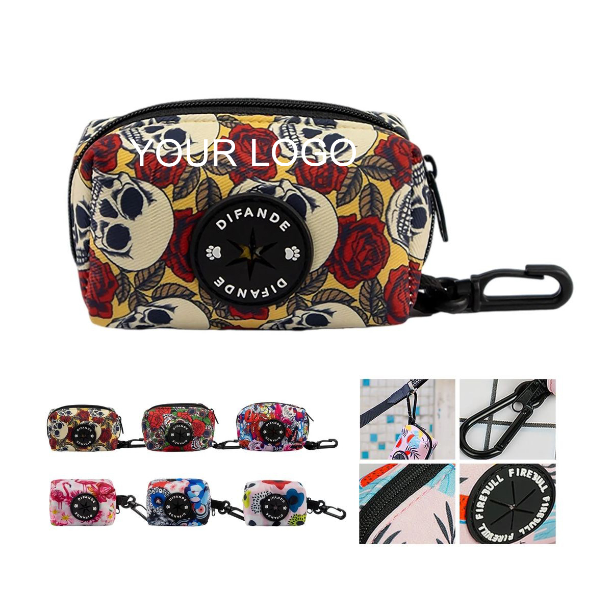 Custom Pet Waste Bag Dispenser 3.5" x 2" x 2" with Rotating Clip 3