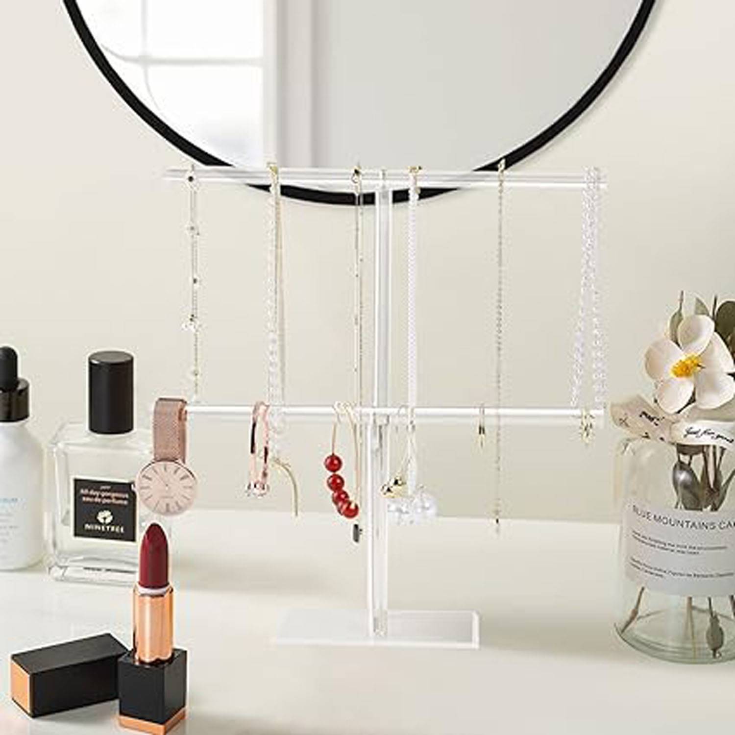 Jewelry Stand Necklace Holder Acrylic Hanging Organizer 7