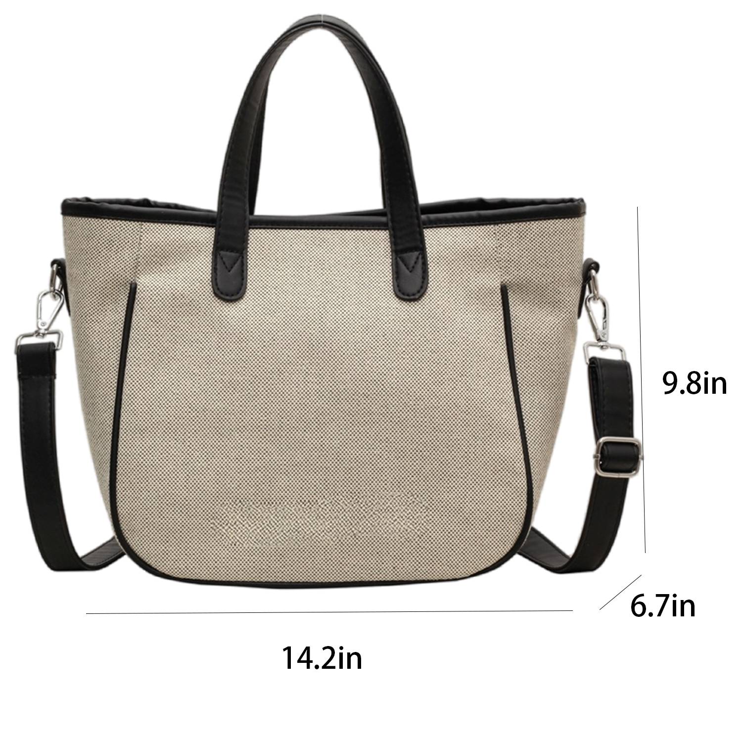 Canvas Crossbody Bag Fashion Color Clash Tote for Women 1
