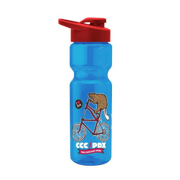 Blazer 28oz Transparent Bike Bottle w/Drink-thru Lid 1193