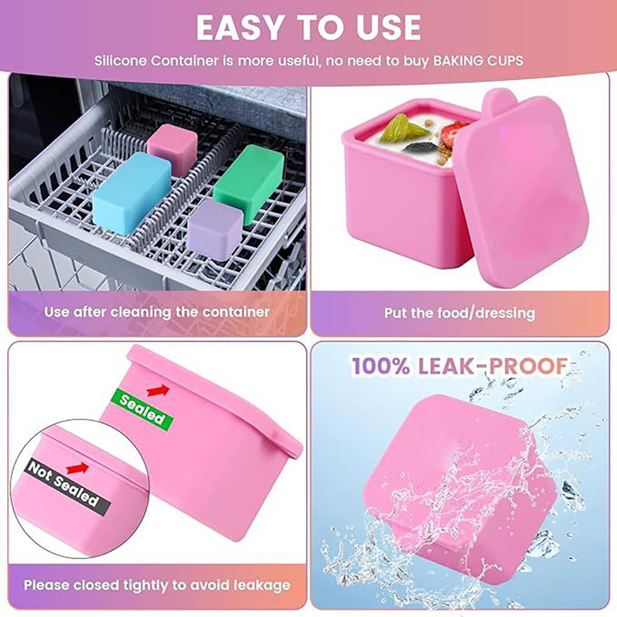 Freezable Silicone Snack Container For Yogurt And Desserts 1