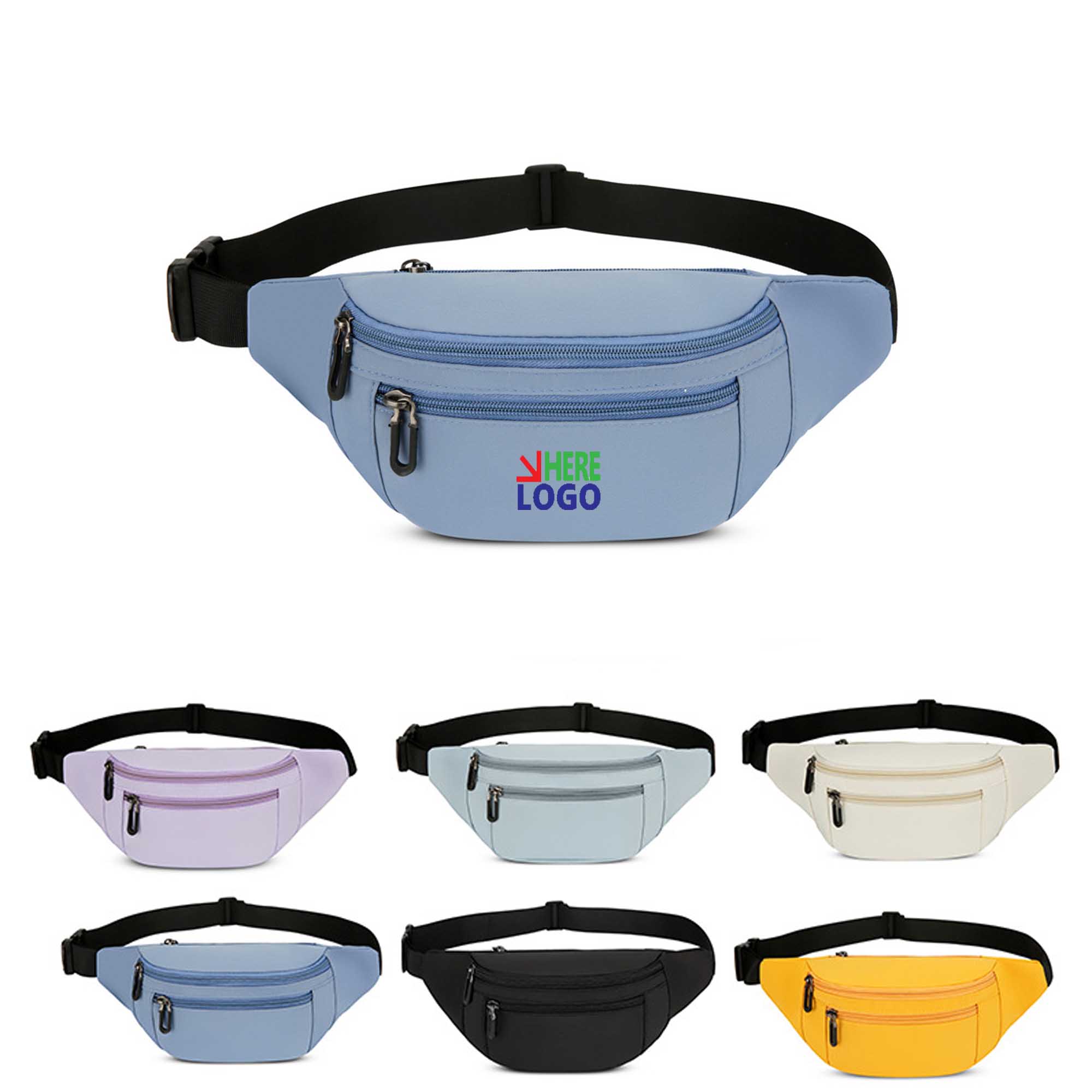 Oxford Crossbody Fanny Pack with Zipper Pocket 2