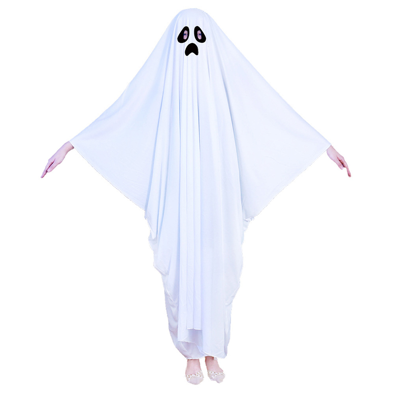 Halloween White Ghost Cloak Costume for Adult Kids Cosplay 5