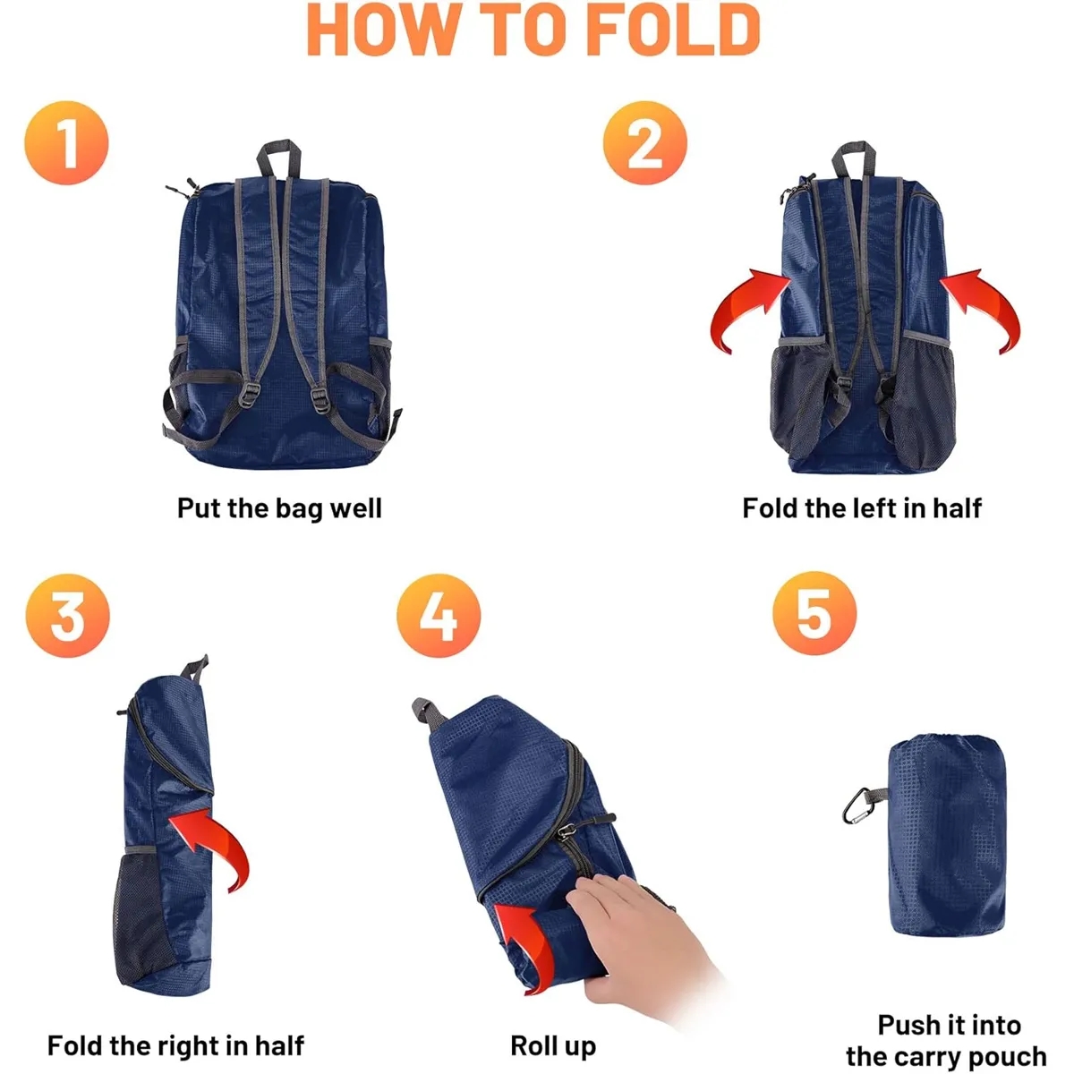 Hiking Backpack WaterProof Lightweight Packable Daypack 4