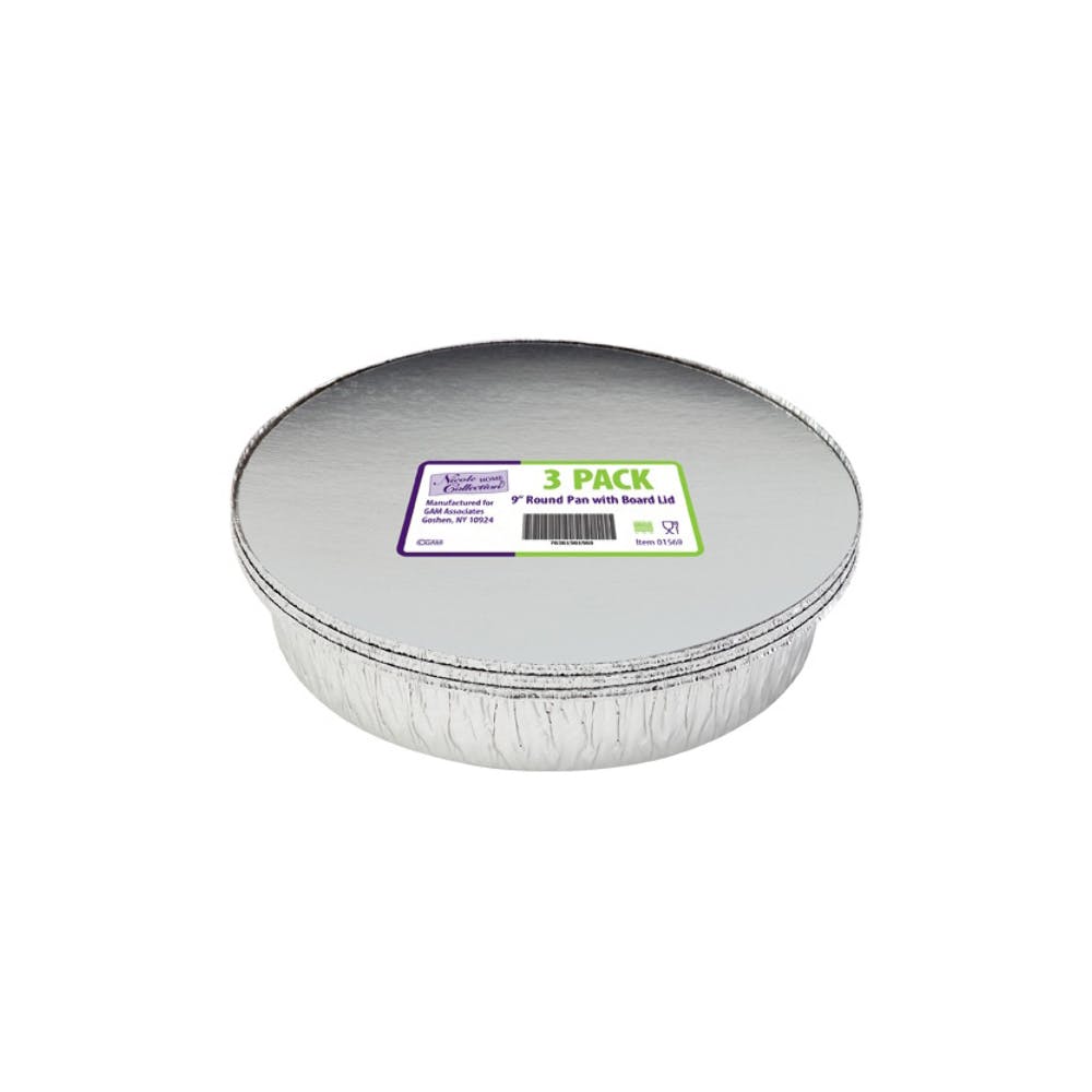 Aluminum Round Pans - 9" with Lids 3 Pack 2