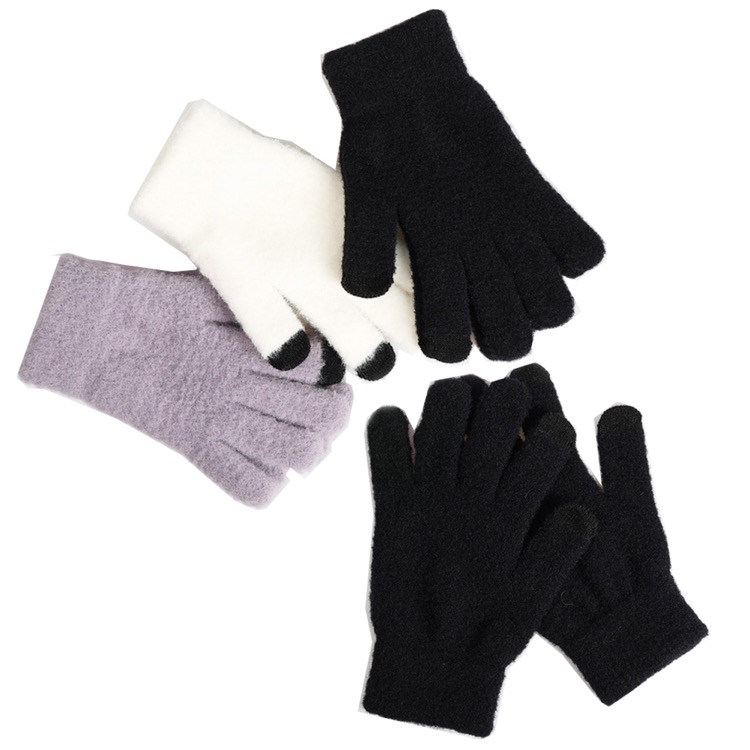 Knitted Plush Touch Screen Warm Gloves 3