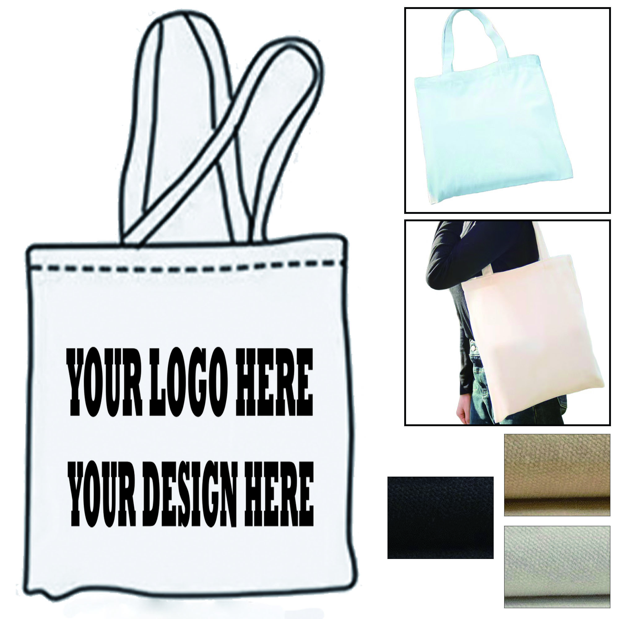 Eco-Friendly Canvas Tote Bag Full Color MOQ 20, custom tote bag with logo imprint 2