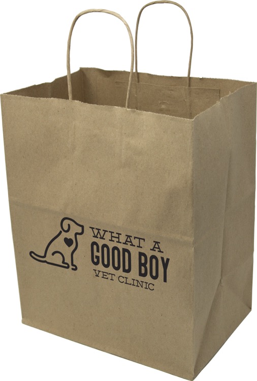 Full Color 1-Sided Natural Handle Shopper Paper Bag (10" X 12" x 7")