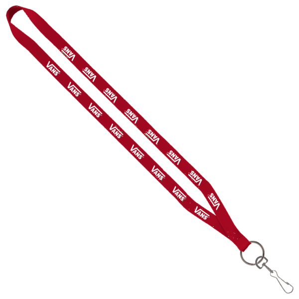 1/2" Polyester Lanyard with Sewn Metal Swivel Snap Hook