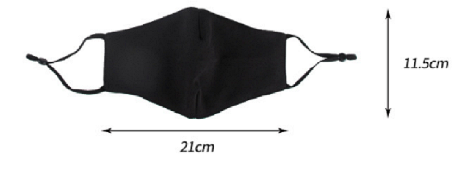 Kids Black Cotton Face Mask with Adjustable Ear Handles 4