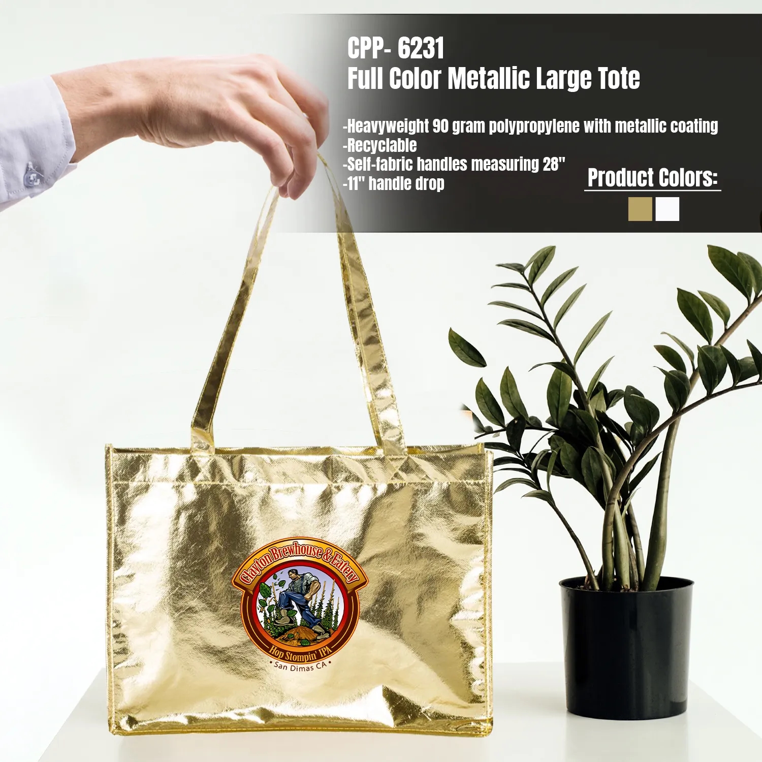 Full Color Mother's Day Metallic Large Tote 10