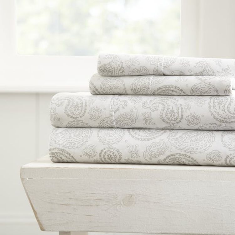 Duvet Cover Sets - Gray Paisley Queen 3 Piece 2