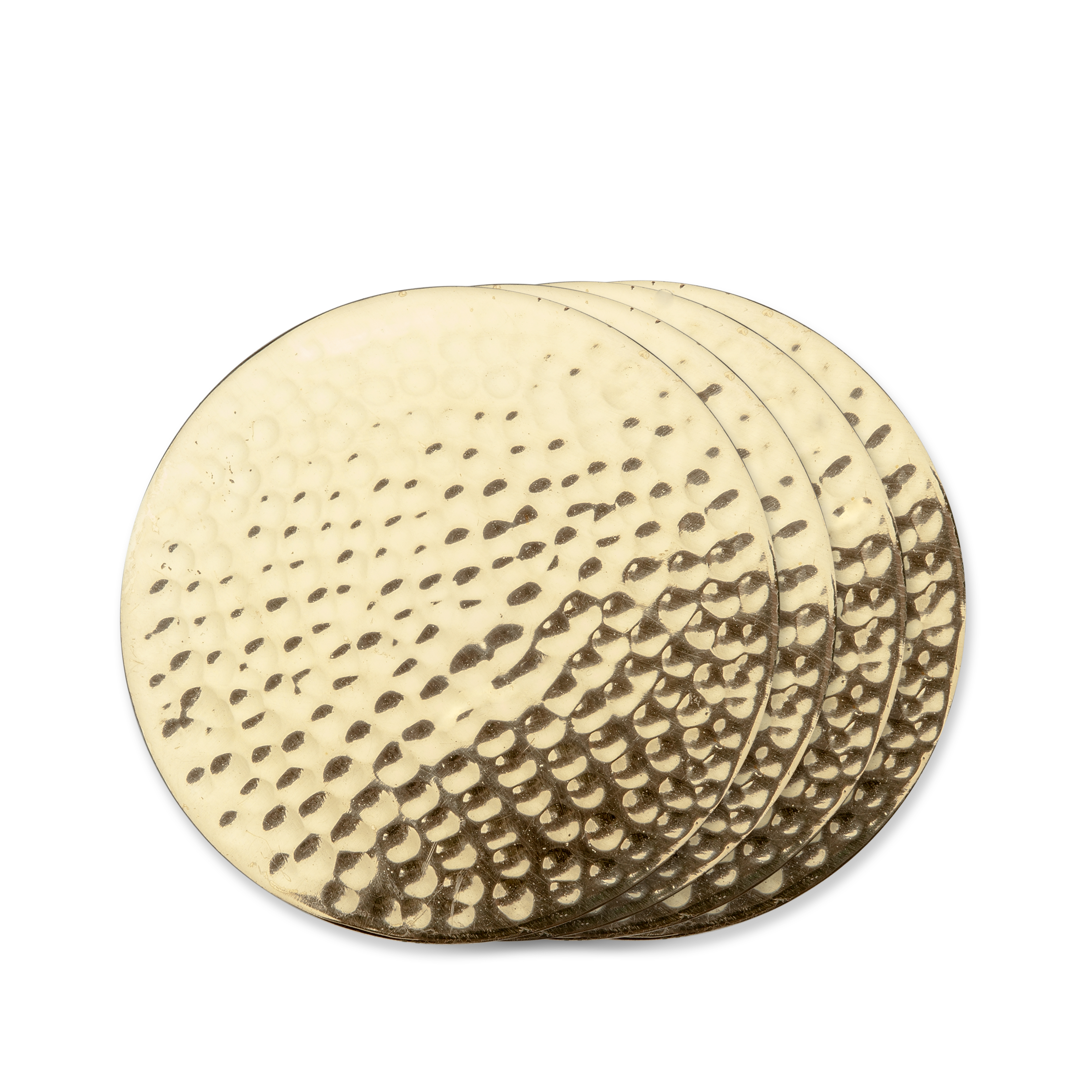 Viski® Hammered Brass Coaster (Set of 4) 1