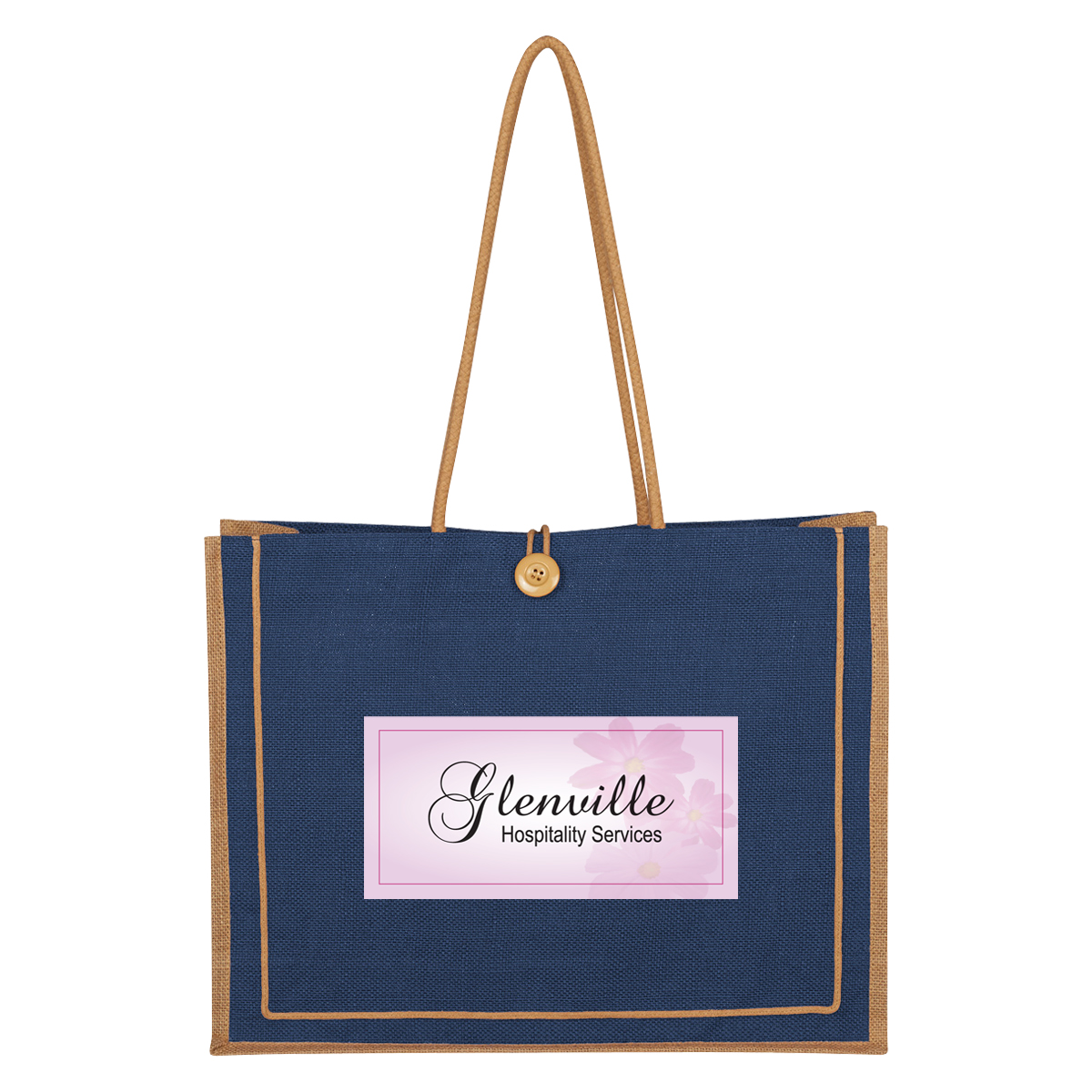 Paradise Jute Tote Bag, custom tote bag with logo imprint 2