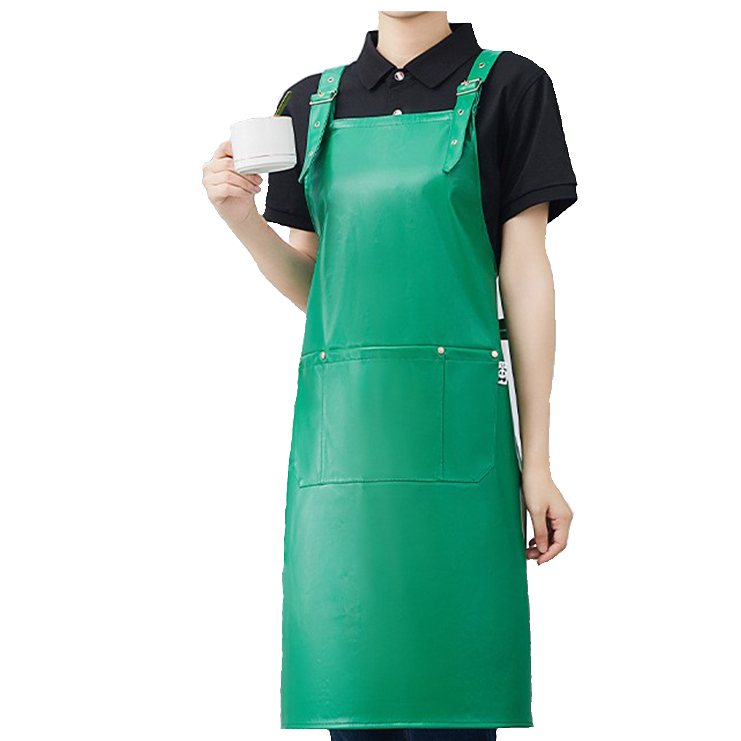 Waterproof PU Leather Kitchen Cooking Apron 18
