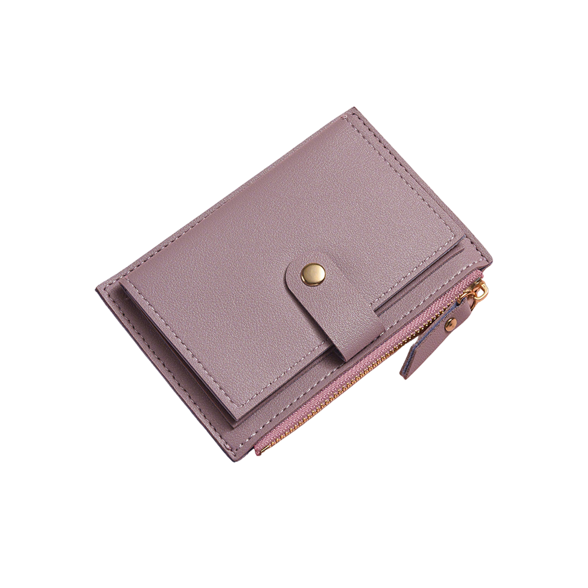 Slim PU Card Wallet With Snap Closure 8