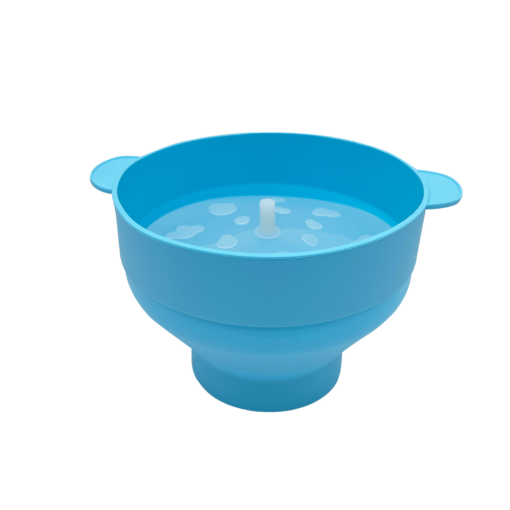 Collapsible Silicone Popcorn Bowl With Lid 9.5" x 7.9" x 2.4" 4