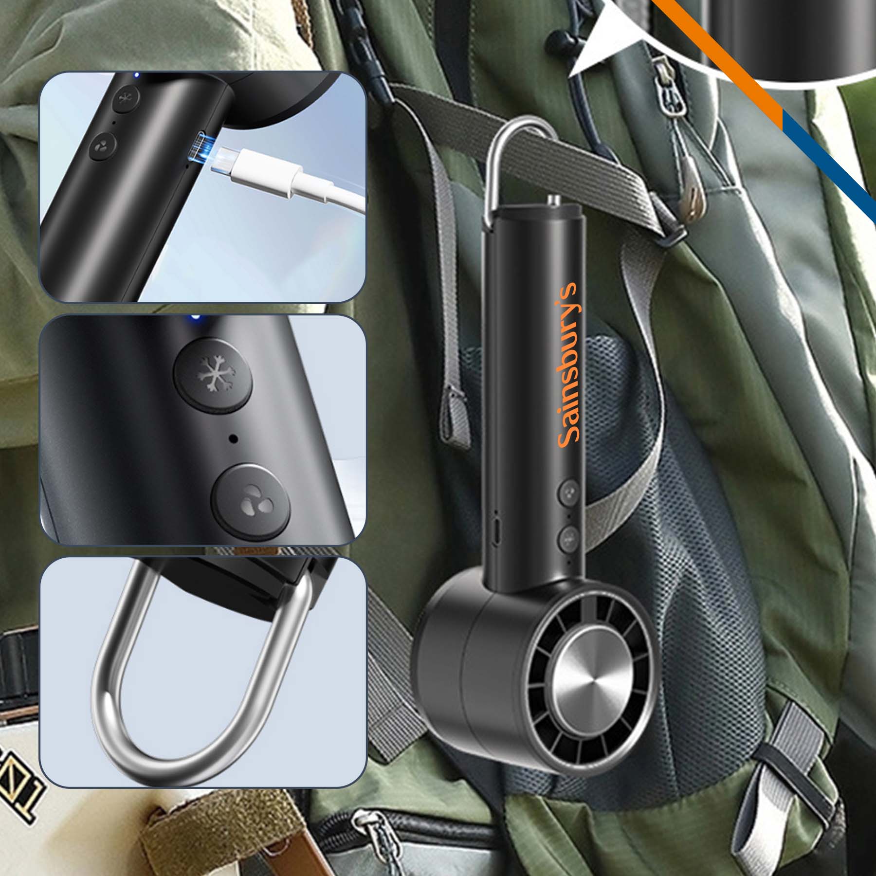 Hadley Ice Cooling Carabiner Handheld Fan 5