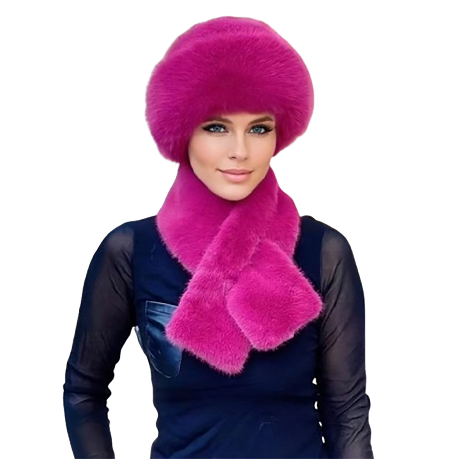 Plush Ear Warmer Hat & Scarf Set 2