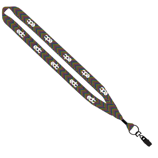 3/4" Dye-Sublimated Lanyard with Metal Crimp & Metal Split-Ring 31