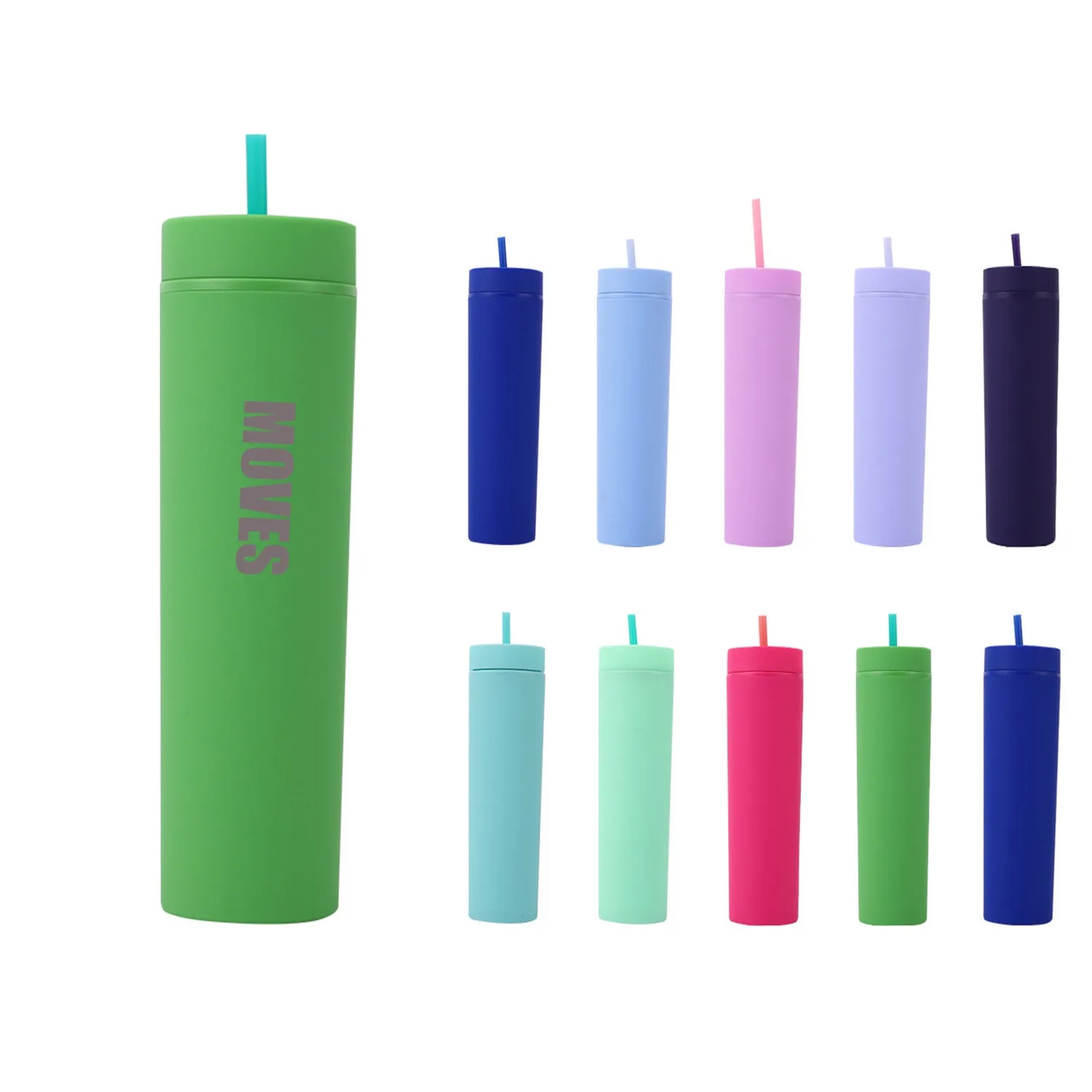 16Oz Water Cup Tumbler Straw With Lid Double Walled 2
