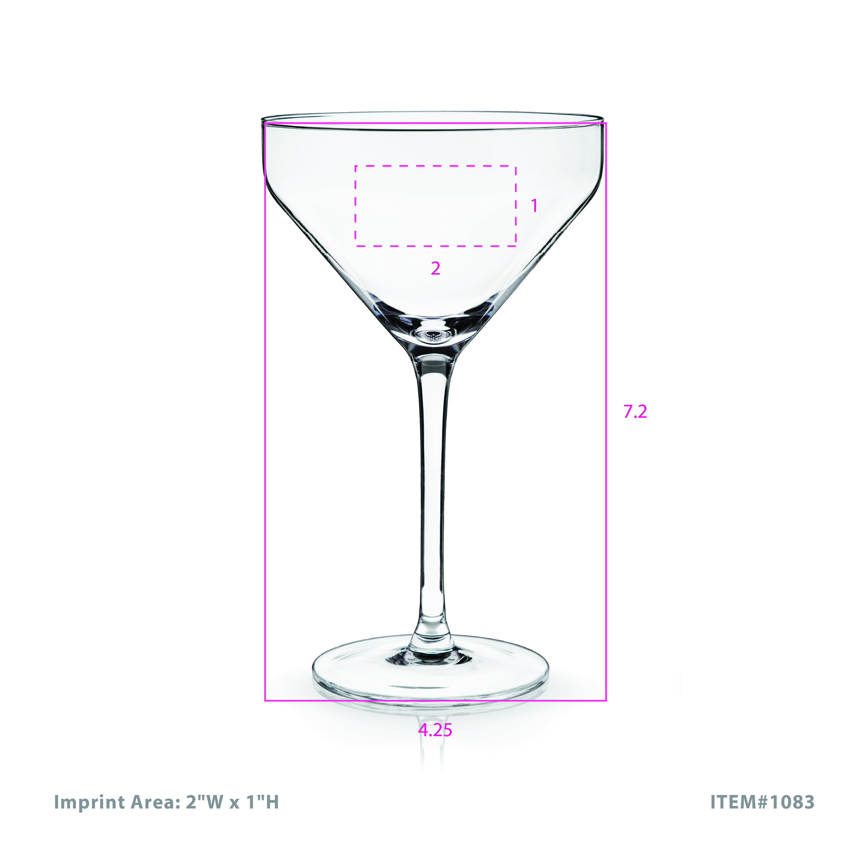 Viski® Raye Angled Martini Glass, set of 2 7