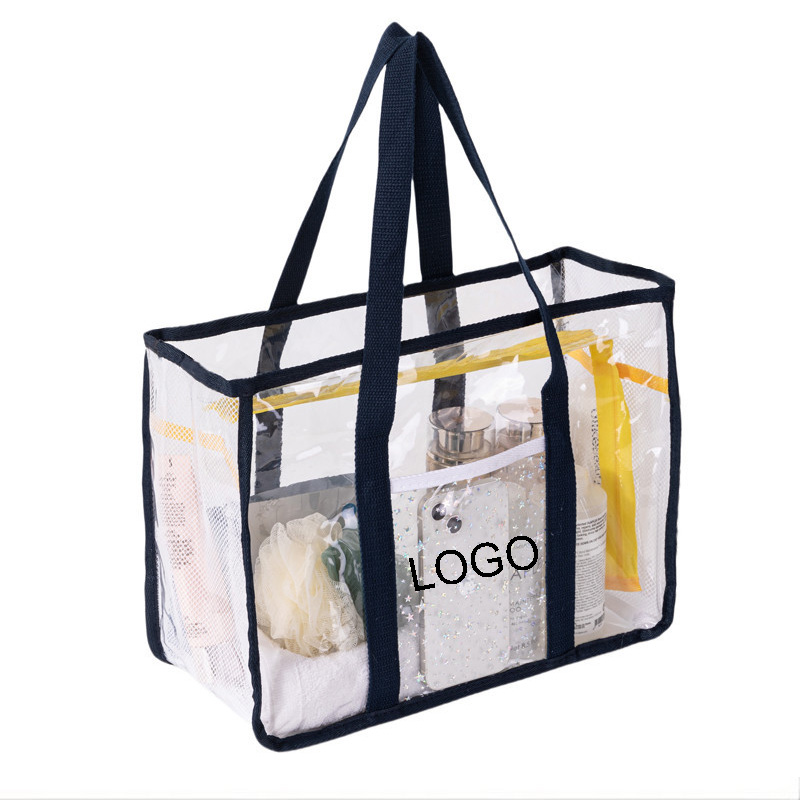 Clear Tote Bag W/ Dual Reinforced Handles & Front Pocket 2