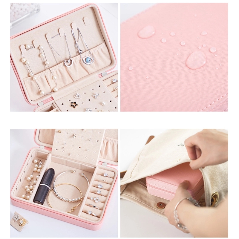 Portable Travel Jewelry Organizer Box with Mirror / Hook 2