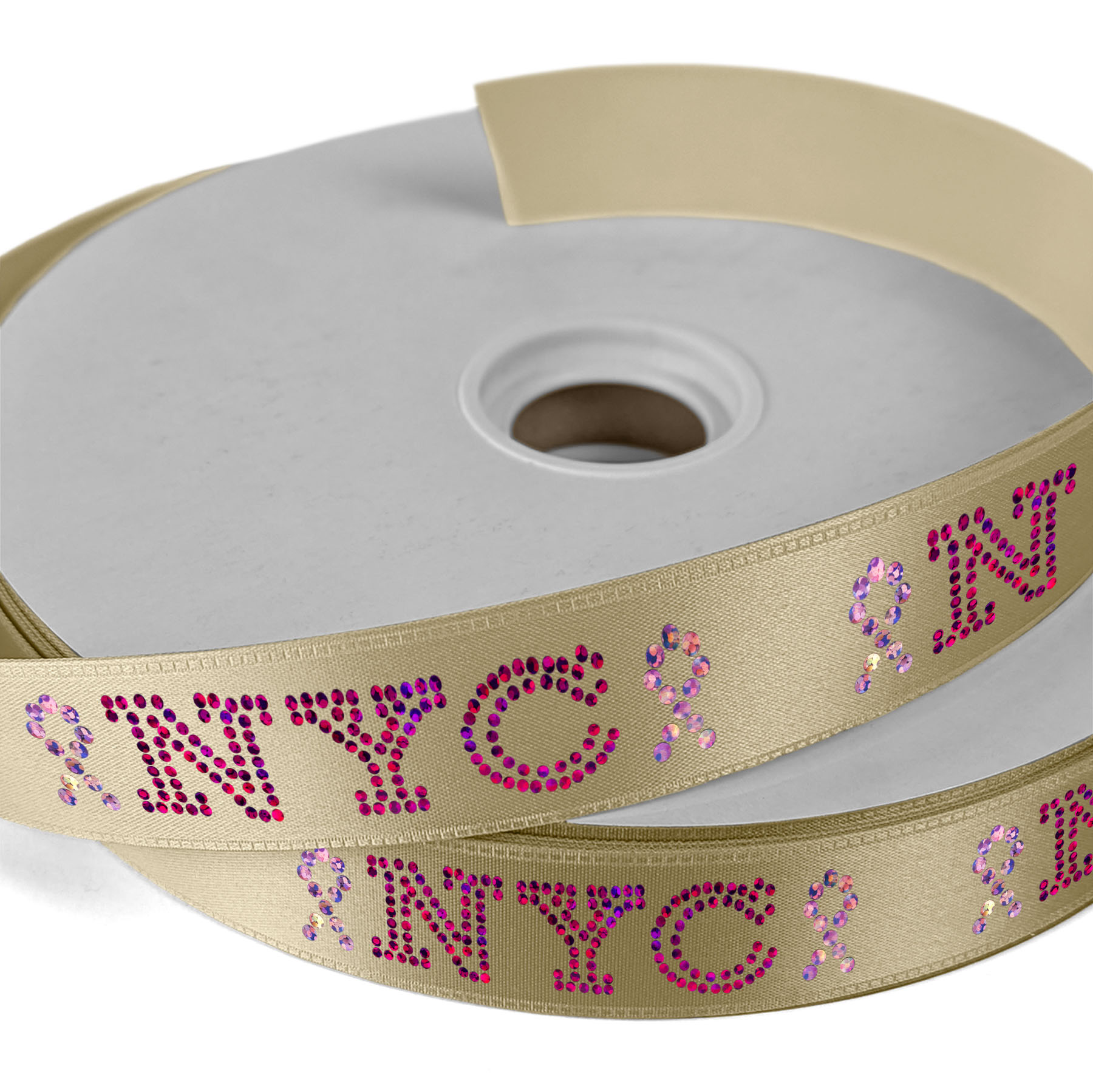 1" Badge Satin Ribbon - 25yd Roll - Sparkle 20