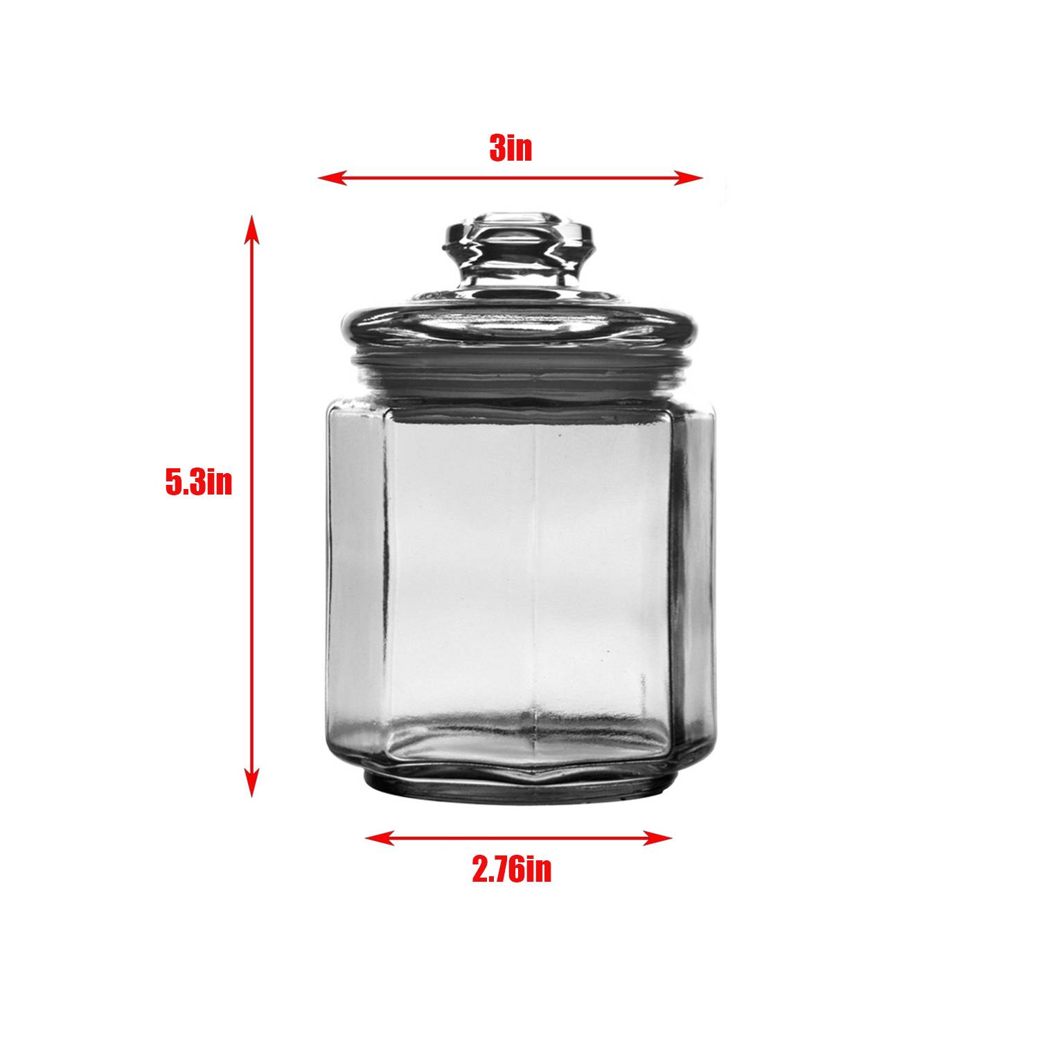 12oz Clear Glass Premium Quality Apothecary Jars/Bathroom 1